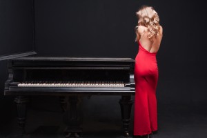 Red dress with bareback